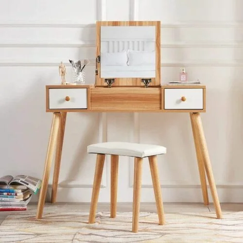 Dresser With Mirror and Chair - Image 2