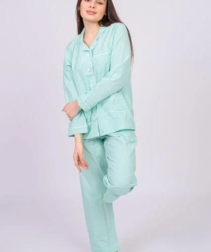 Autumn Cotton Pyjama - Light turquoise