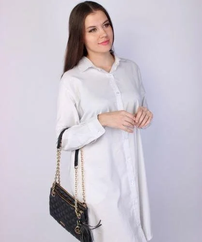 Oversized cotton long shirt
